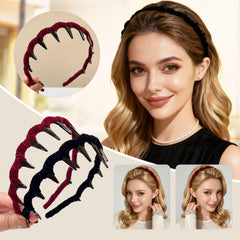 five-pcs zig-zag-headbands velvet finish elegant look