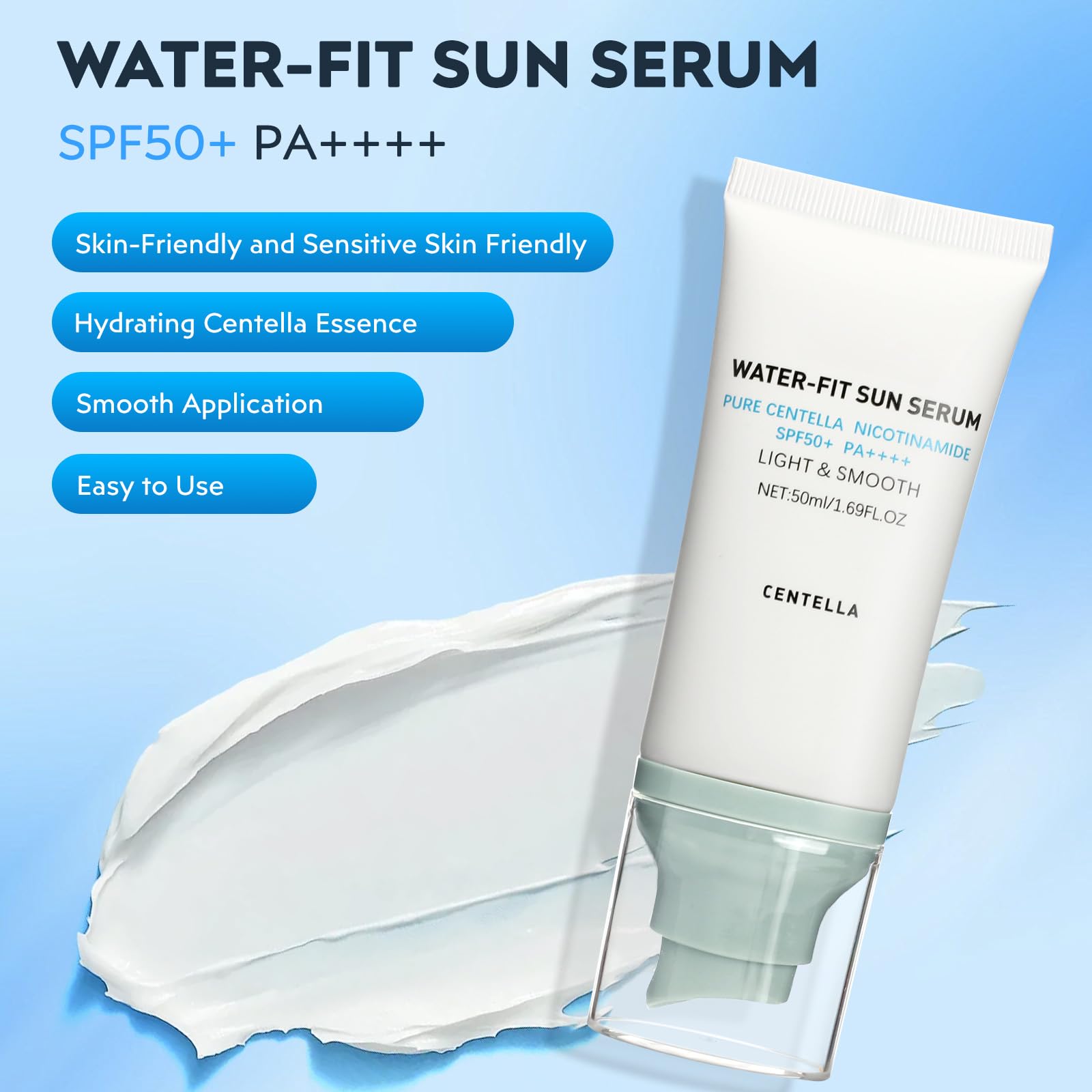 FIVEFULU Centella Sunscreen matte-radiant finish blurs pores for a natural glow