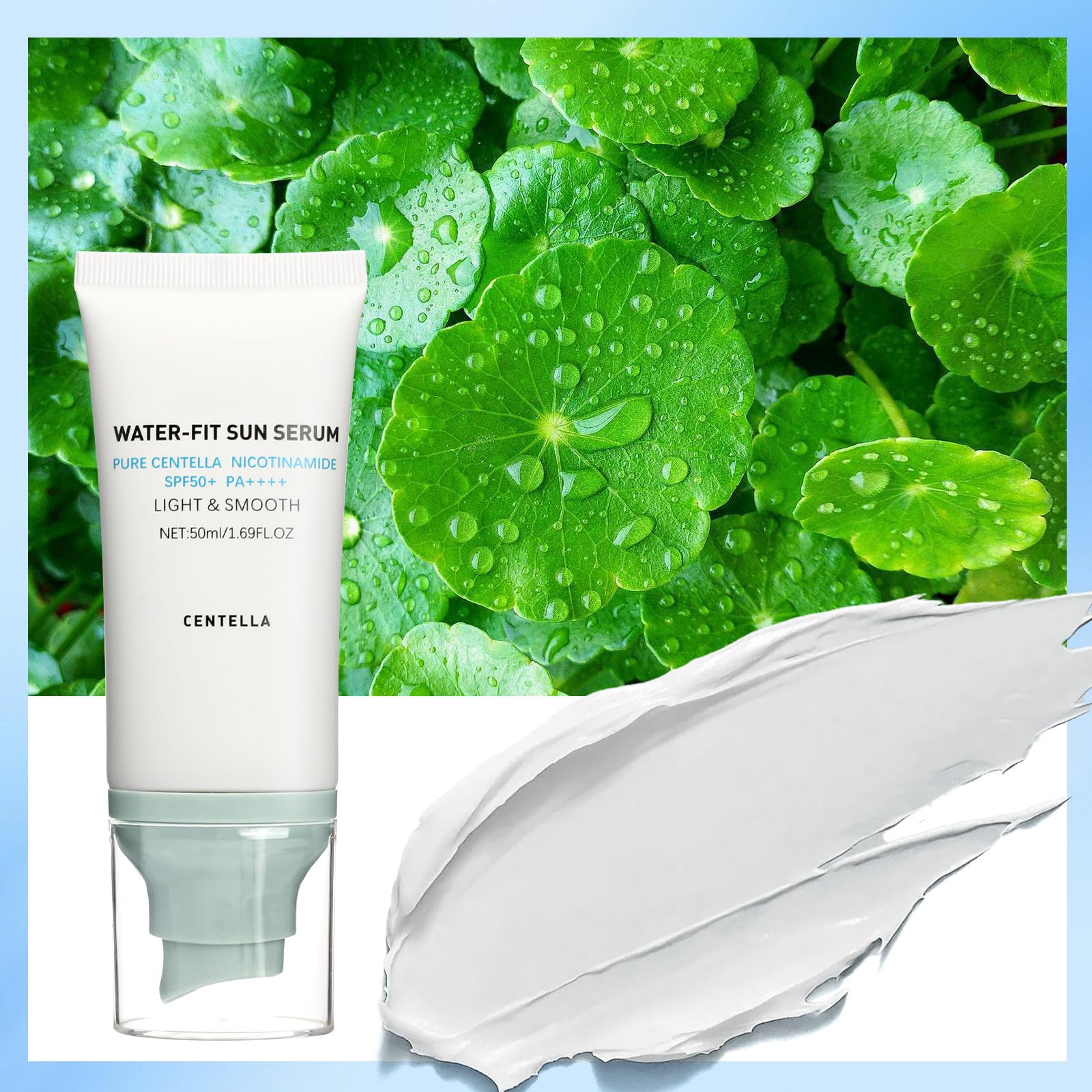 FIVEFULU Centella Sunscreen water-like texture feels refreshing on skin