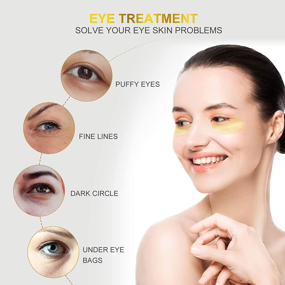 Fivewan 24k gold under-eye patches day-night use suitable for men and women