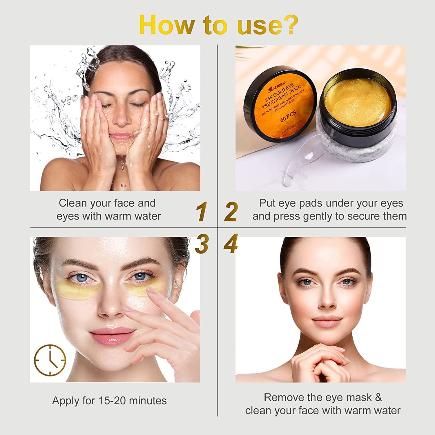 Fivewan 24k gold under-eye patches shelf-life and storage information