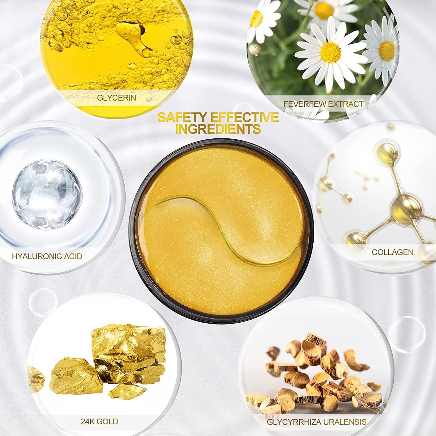Fivewan 24k gold under-eye patches moisture-boost for dry under-eye skin