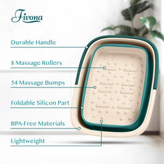 FIVONA foot bath basin with massage rollers and bumps providing soothing rub.
