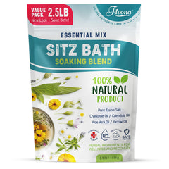 FIVONA hemorrhoid sitz bath salts 40oz packaging promotes home care and value