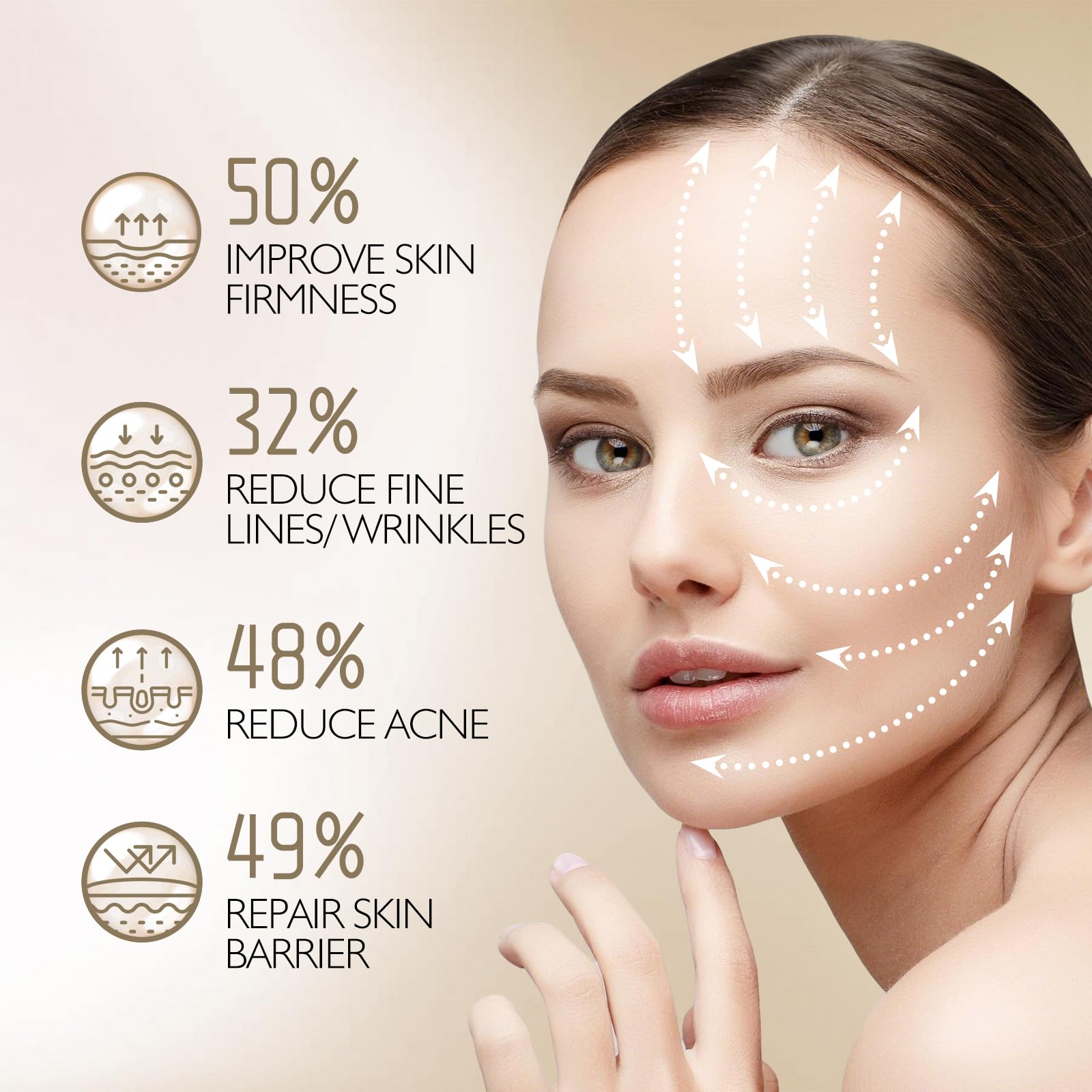 F FIWENE ergonomic design close-up highlights secure fit for all skin types.