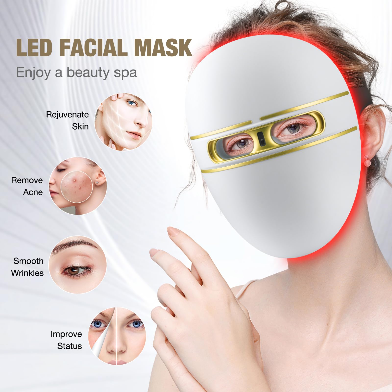 F FIWENE LED mask remote control in use for effortless sessions.