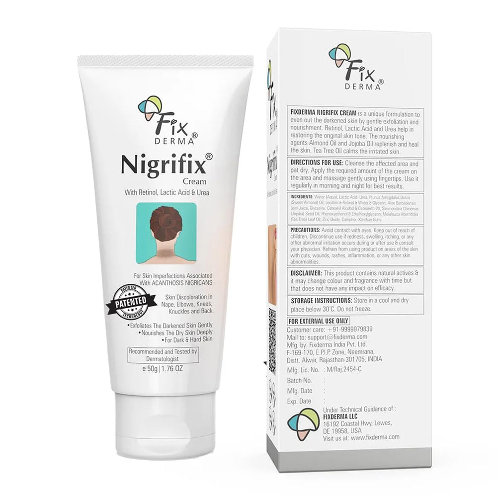 Elbow area application with Fixderma Nigrifix indicates smoother, hydrated skin