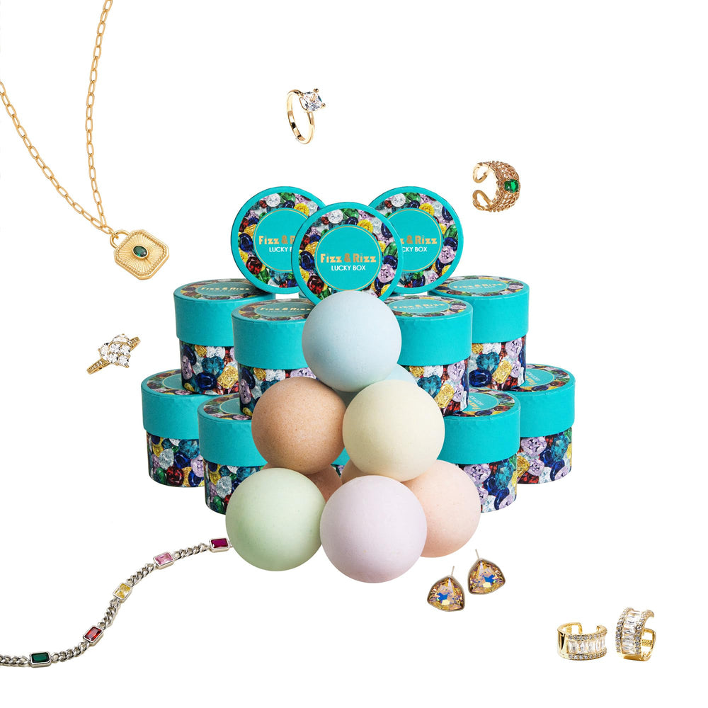 Fizz & Rizz bath bomb ring inside reveals ring, ideal surprise gift moment.