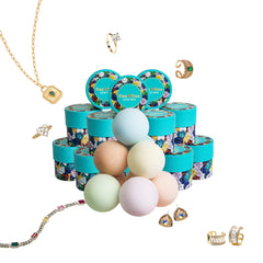 Fizz & Rizz bath bomb ring inside reveals ring, ideal surprise gift moment.