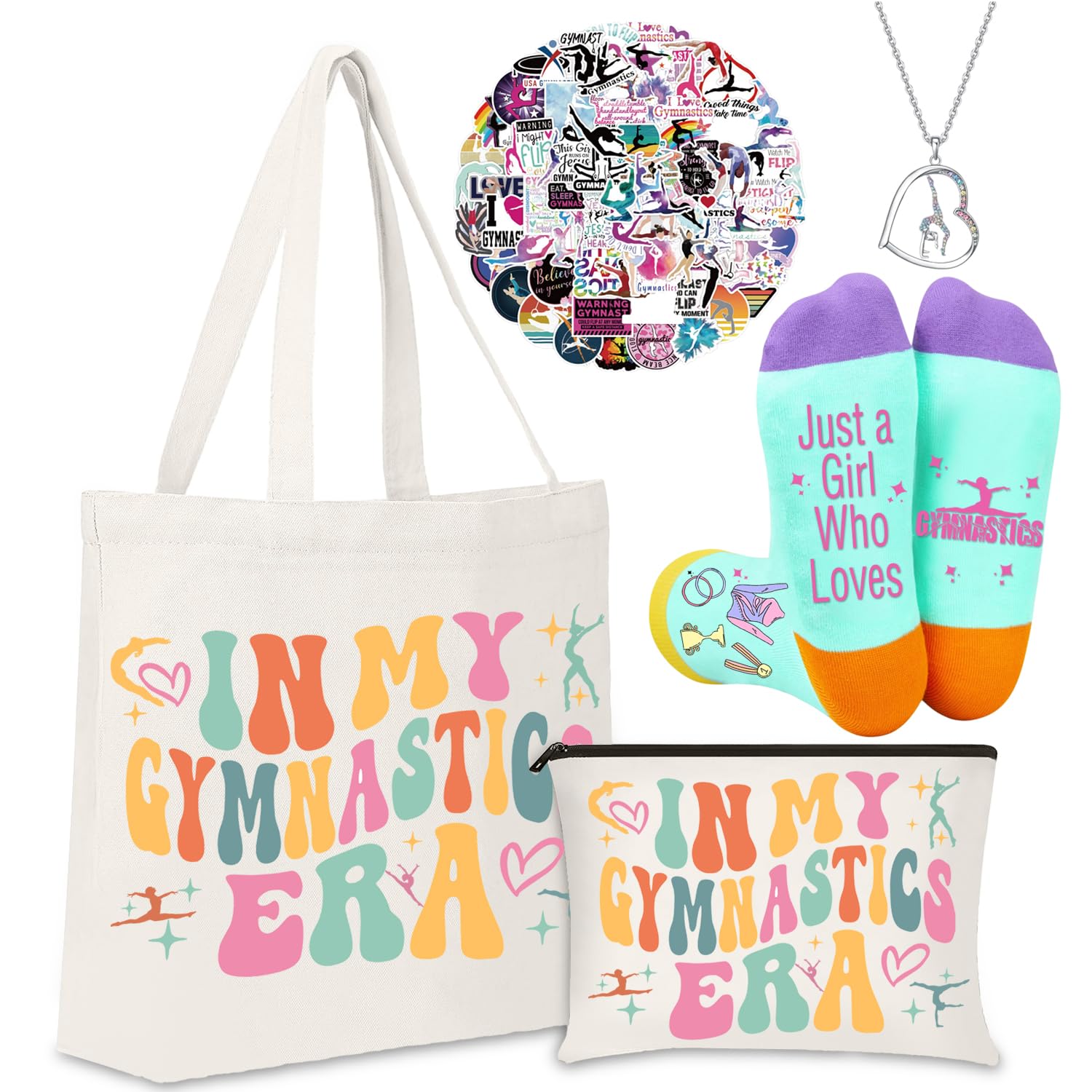 FJHAIY gymnastics makeup bag 3D print closeup for travel-friendly storage.