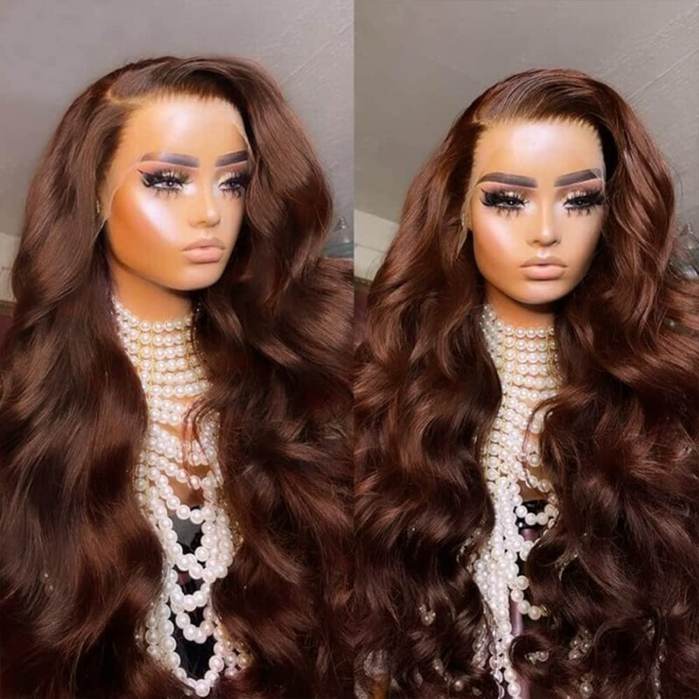 FKFO 200% density chocolate brown wig 13x4 lace front seamless skin tone blend