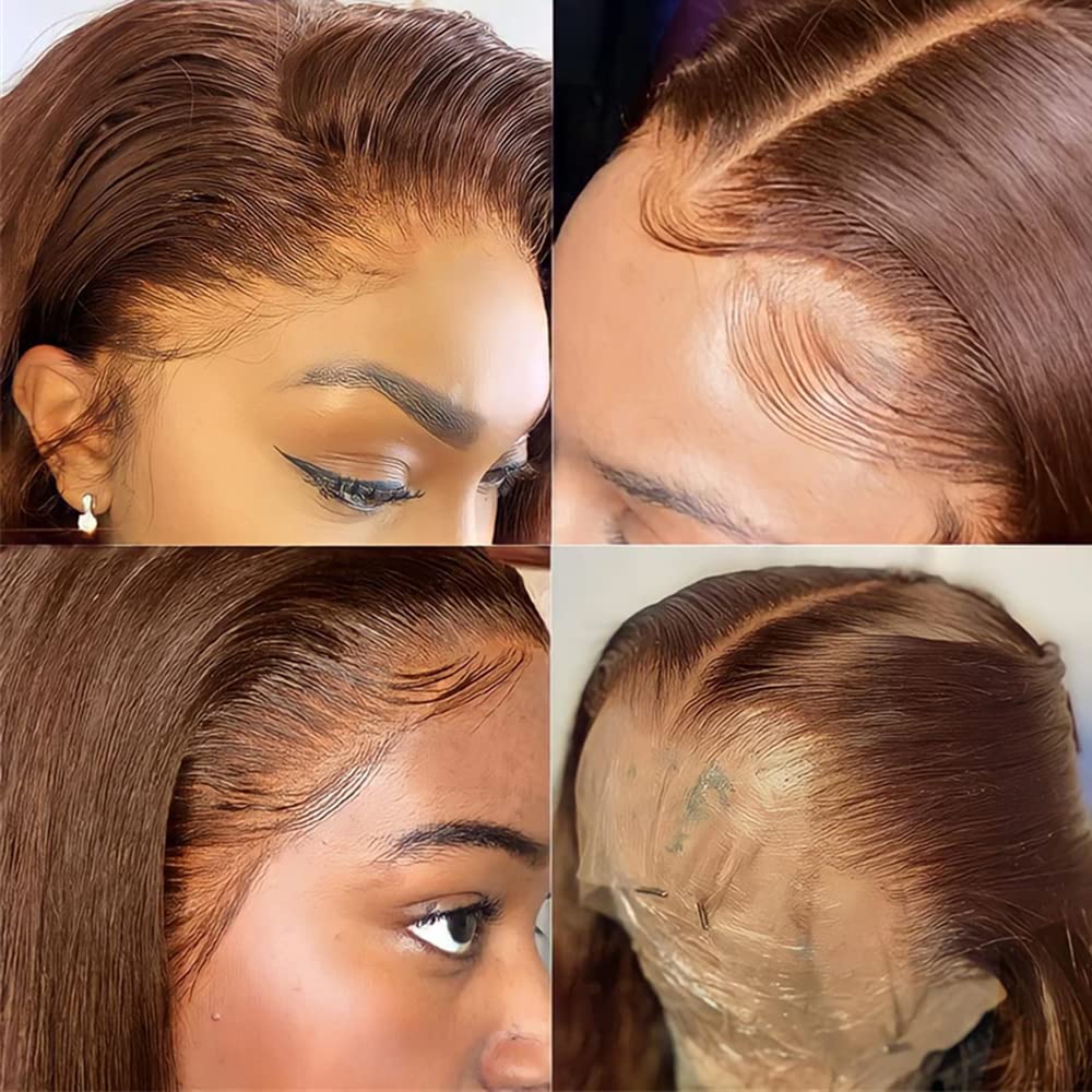 FKFO 24-inch chocolate brown wig styled for casual to dressy looks