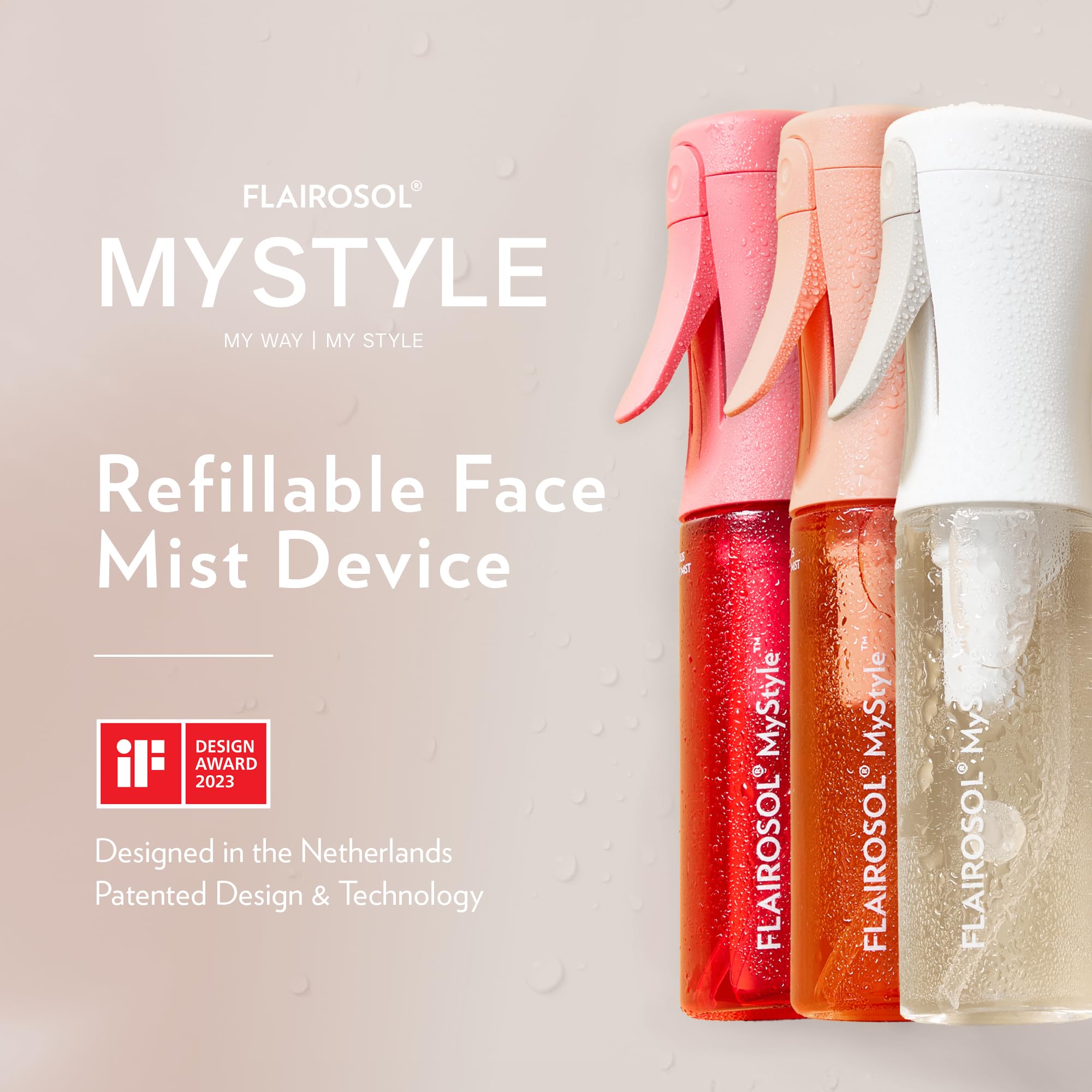 FLAIROSOL MyStyle ergonomic grip enables comfortable spraying