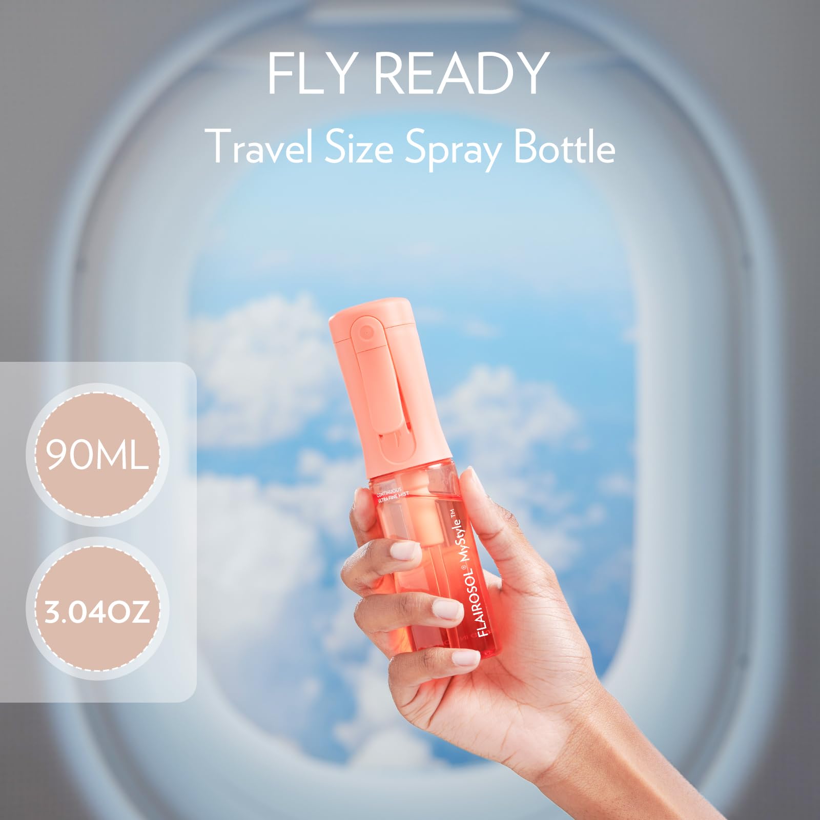 FLAIROSOL MyStyle fine mist delivers continuous atomized spray for precise application