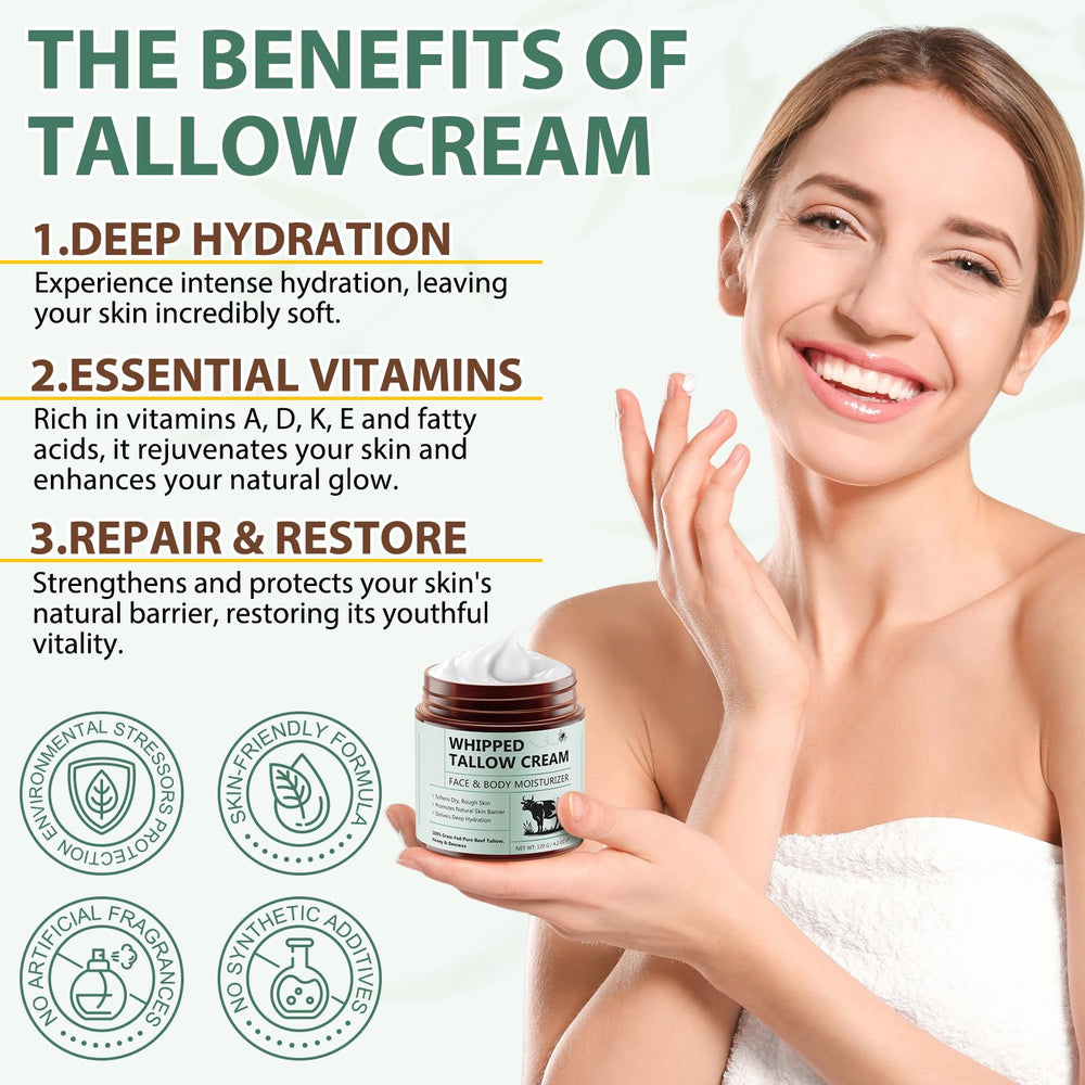 FlameBeauty organic beef tallow ingredients list highlights grass-fed sources and beeswax.