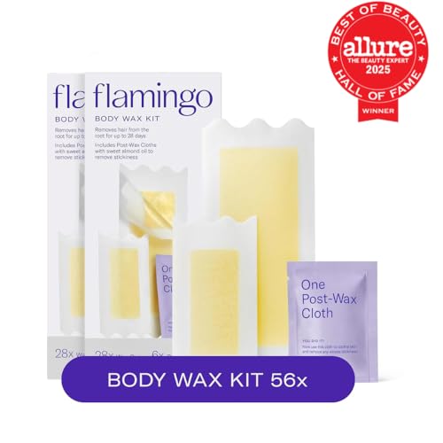 Flamingo Wax Strips legs-application for easy at-home leg waxing results.