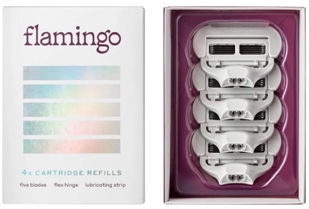 Flamingo Women's Razor Blade Refill 4-Pack for a smooth, close shave with reliable lubrication.