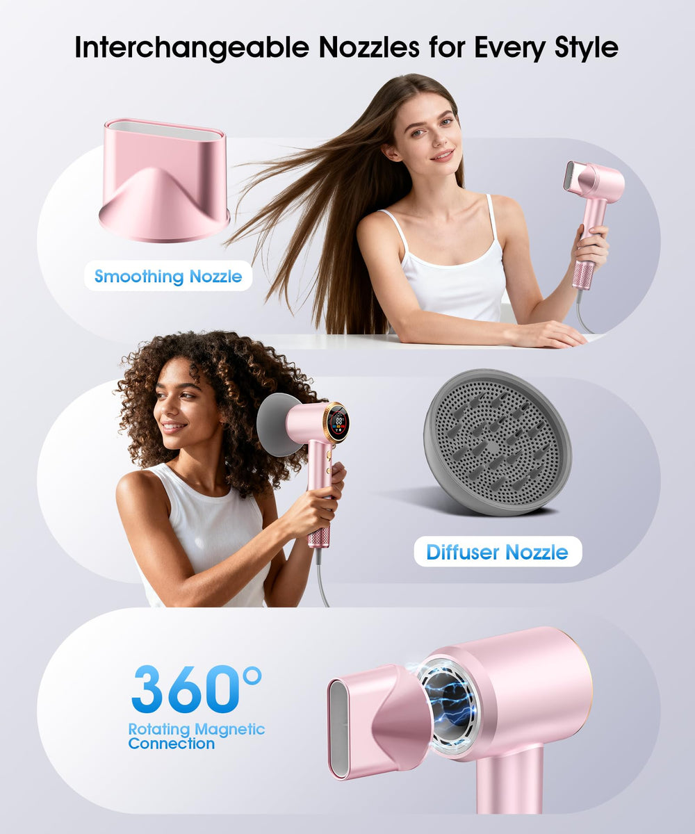 Flashbase hair dryer with smart temperature control for safe styling.