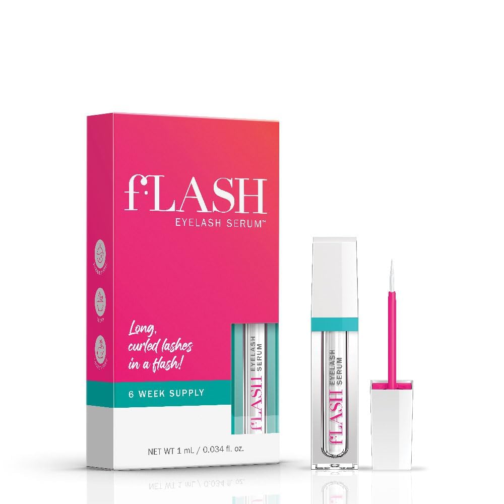 FLASHSERUM mini bottle front view for travel-friendly lash care and potential results