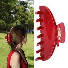 FlaSloth Cherry Red Claw Clip 4 Inch with glossy acetate finish for lasting style.