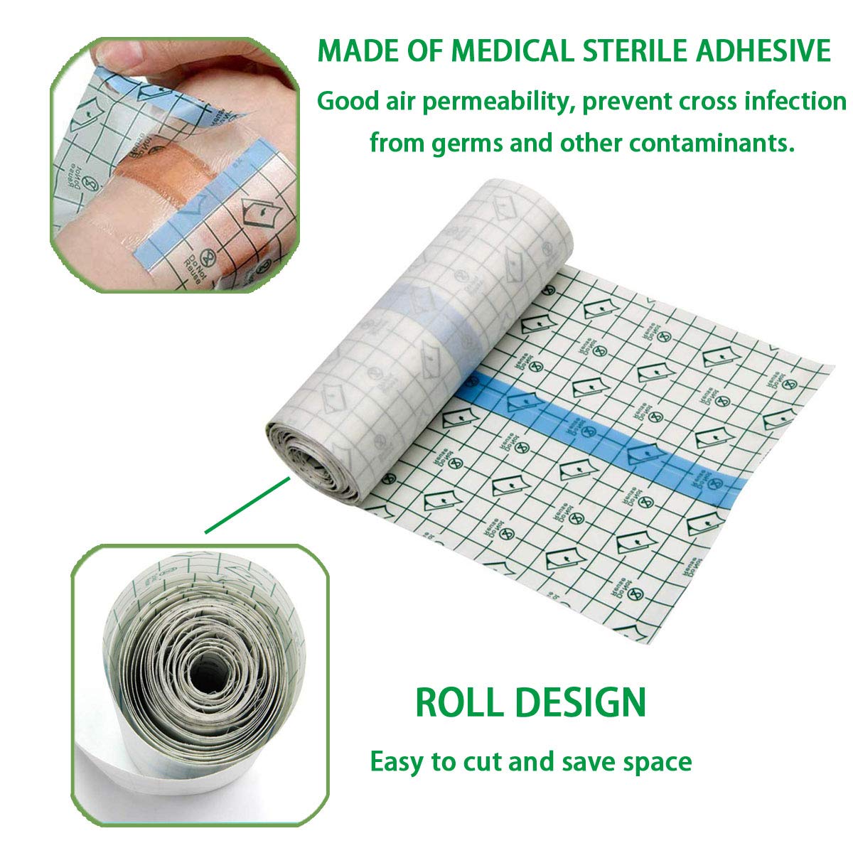Flatoedu Tattoo Bandage Roll shows 6in x 10yard size for flexible coverage