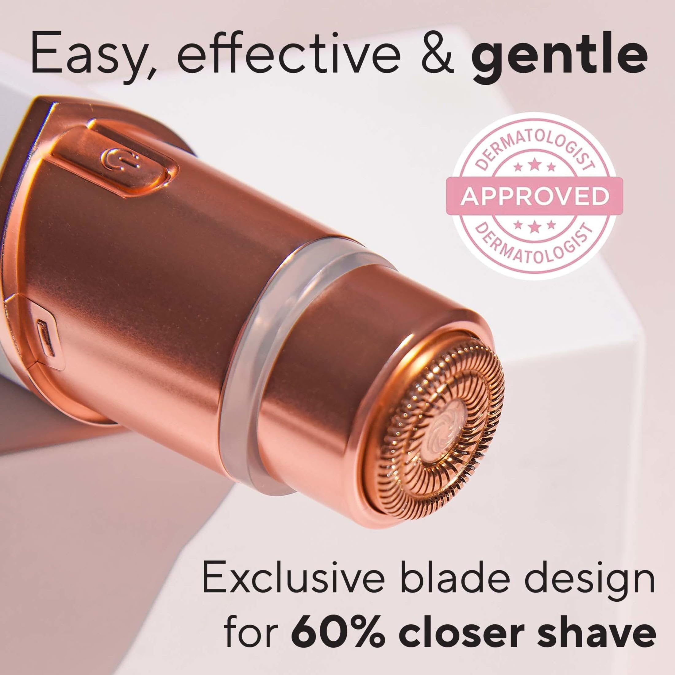 Flawless Finishing Touch Lavender LED light aids precise hair removal.
