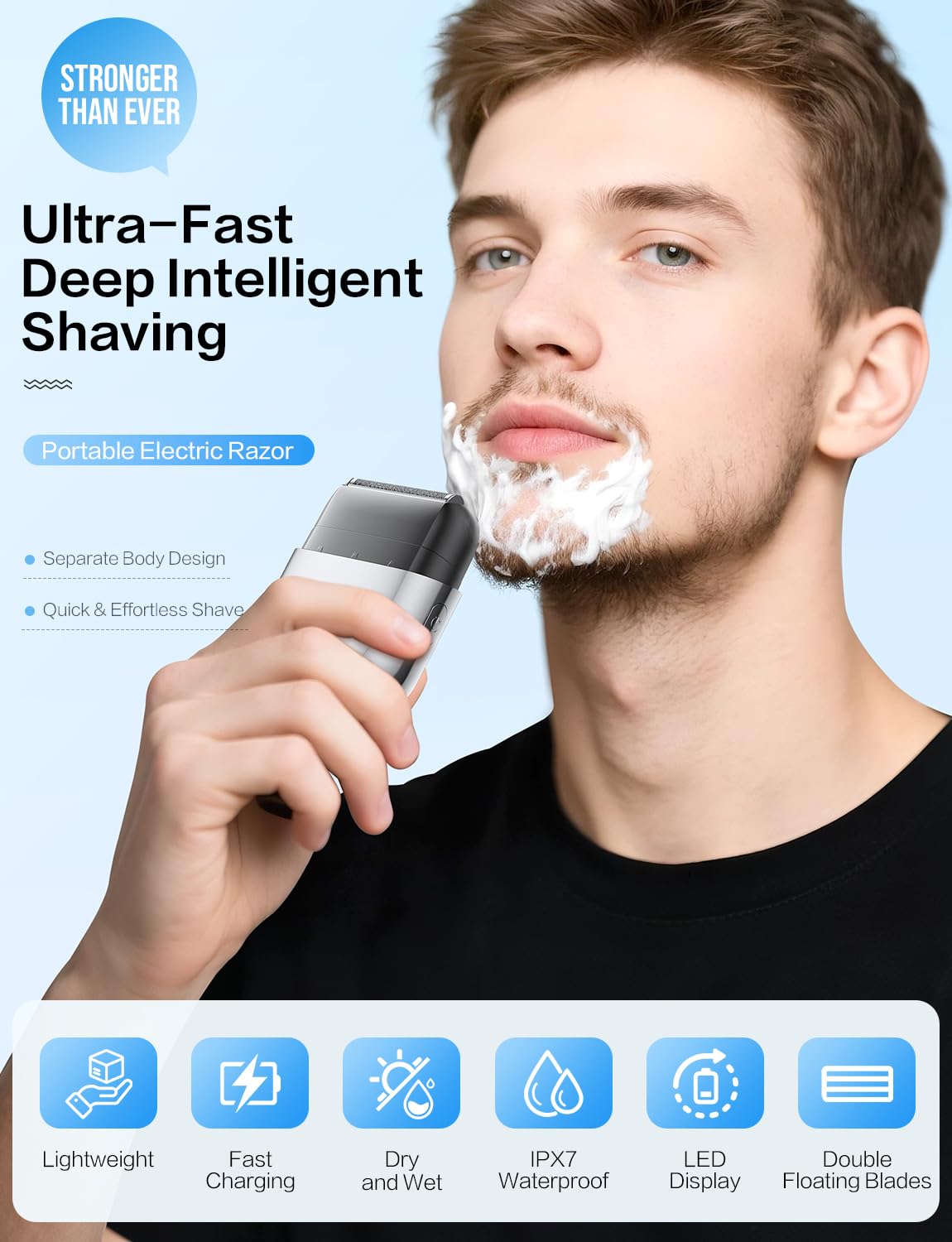 Fleaks Funly shaver side view shows ergonomic grip for precise trimming.
