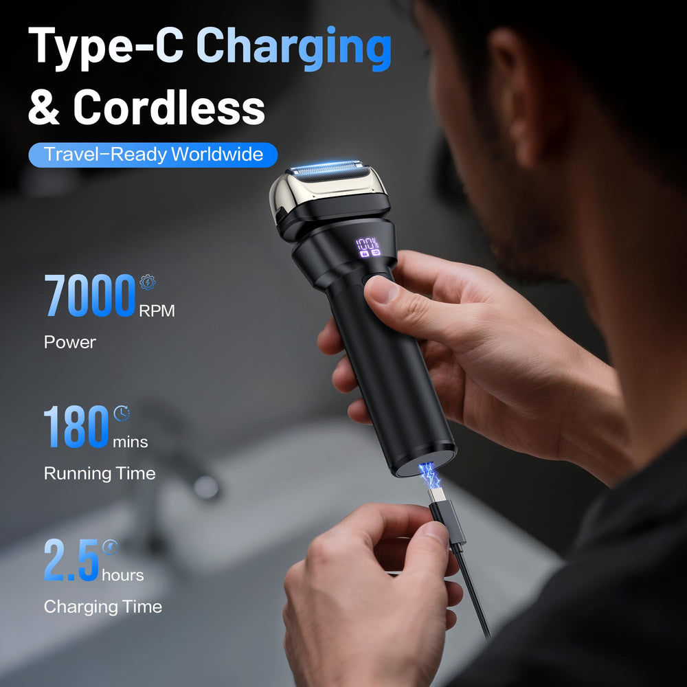Fleaks Funly travel lock on a compact, travel-ready shaver.