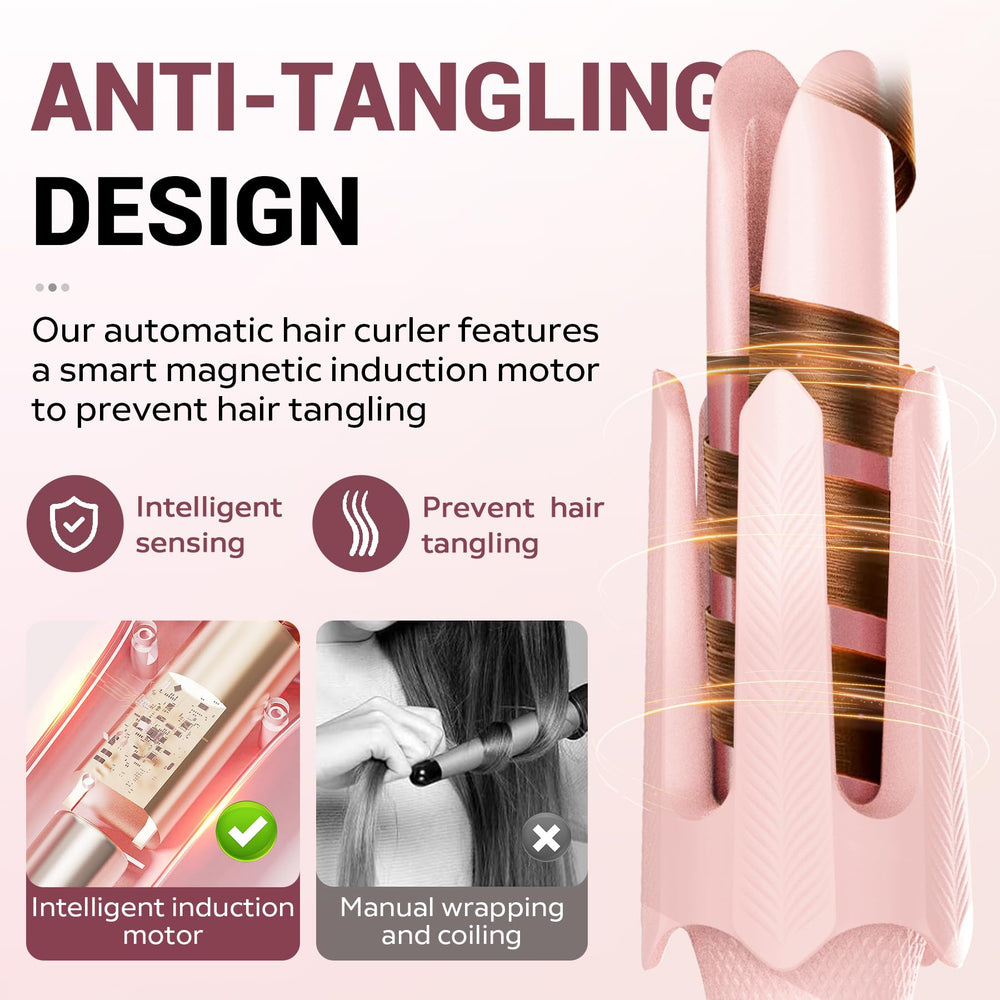 FlexiGlide ceramic-coated barrel with negative ions reduces heat damage.