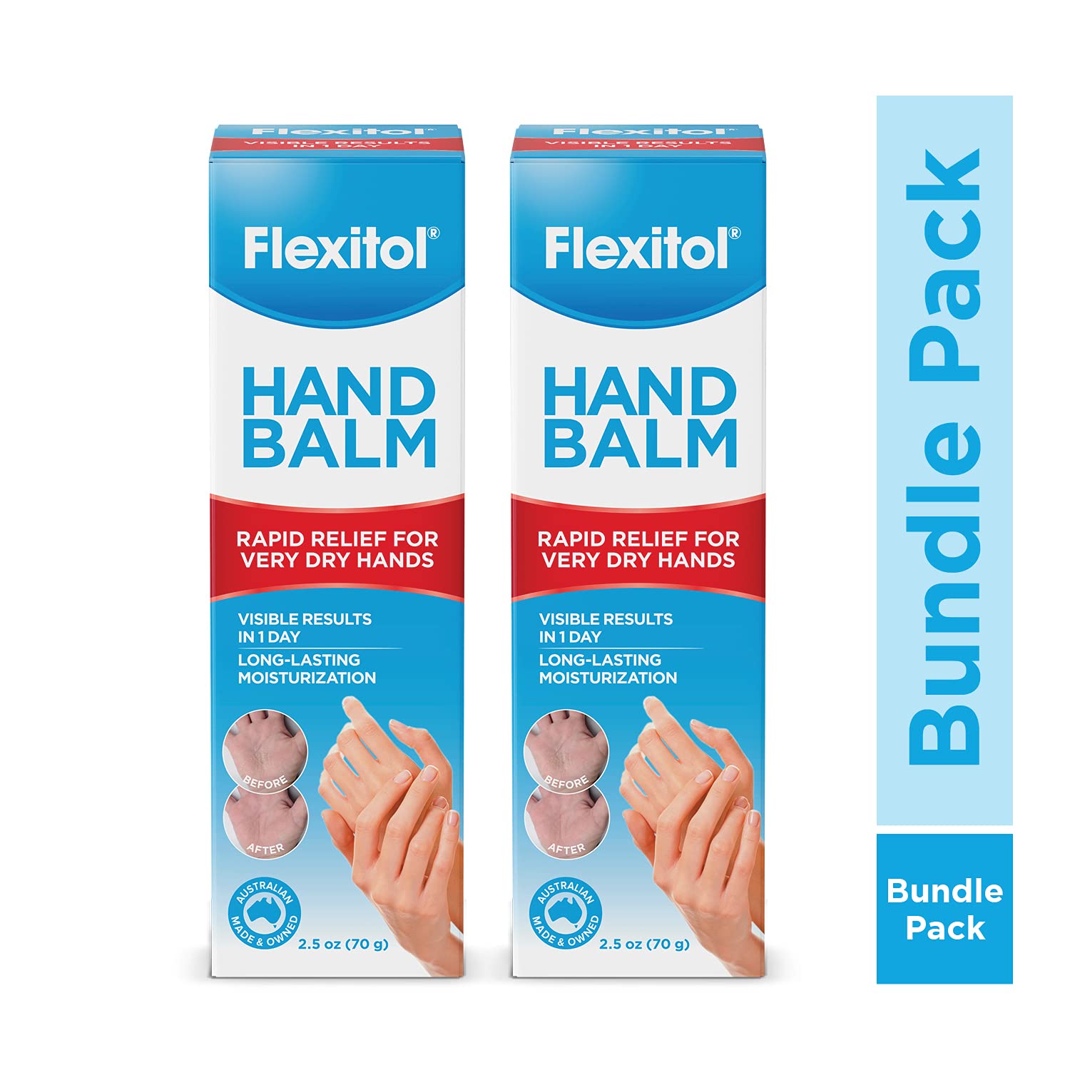 Flexitol Bálsamo para manos aplicado suavemente en la palma, ayuda a hidratar la piel