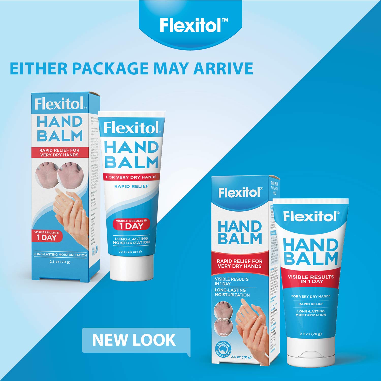Textura rica y no grasa de Flexitol Bálsamo para manos que se absorbe rápidamente