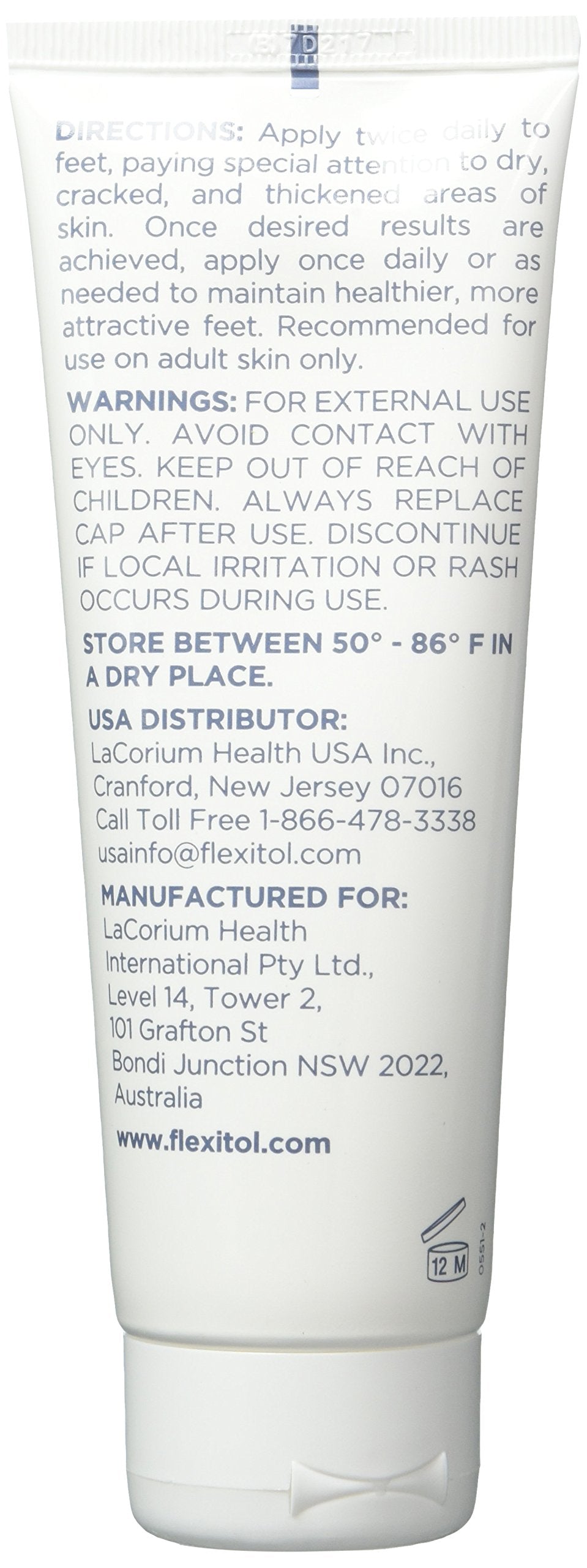 Flexitol Heel Balm texture close-up highlights a rich, non-greasy formula for quick relief.