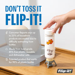 Flip-It! adapters collection shows six sizes for universal fit across brands and bottles.