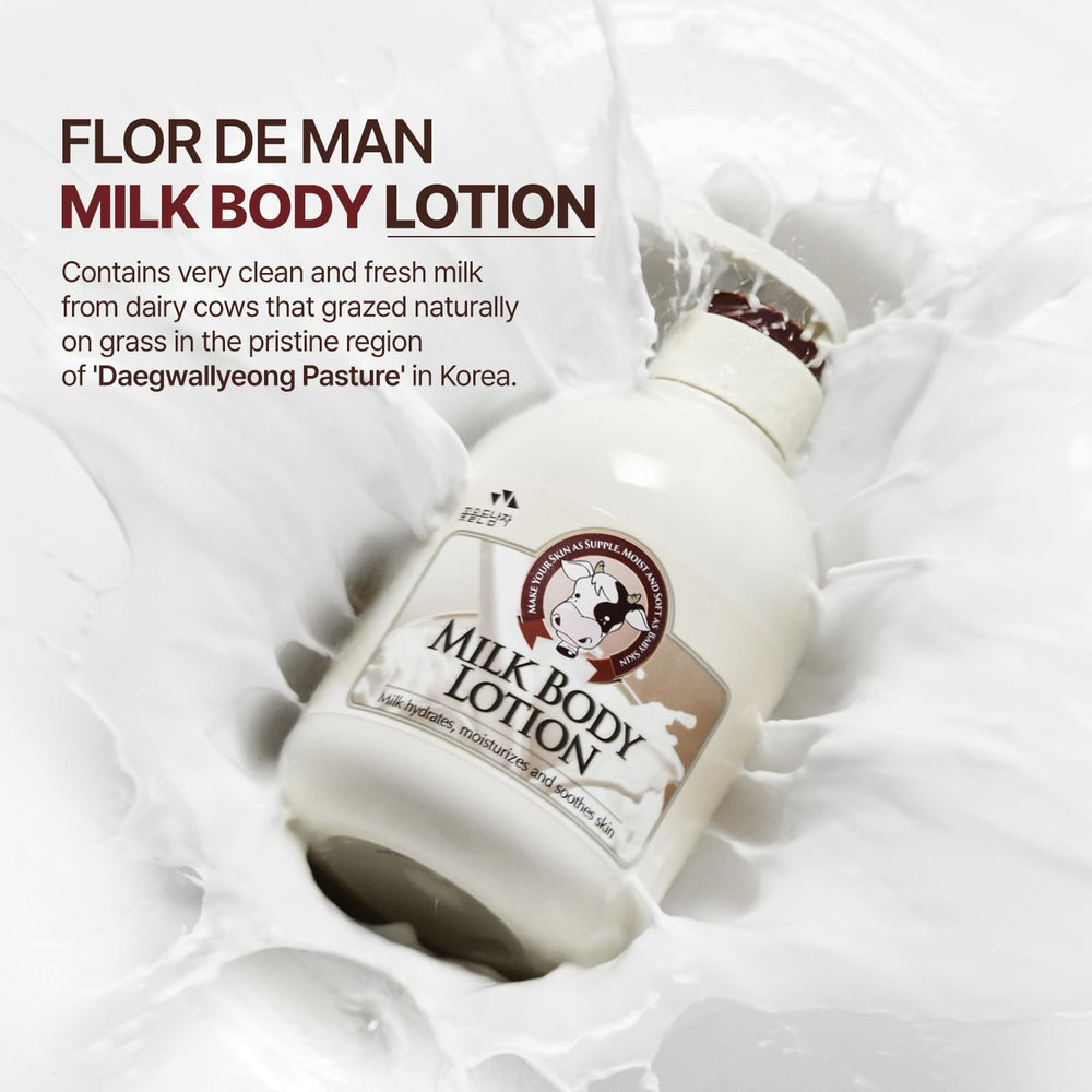 Flor de Man COSMOCOS Somang Milk Application shot suggests quick, hydrated skin after use