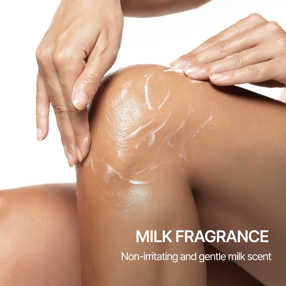 Flor de Man COSMOCOS Somang Milk lotion texture on skin suggests comfortable hydration