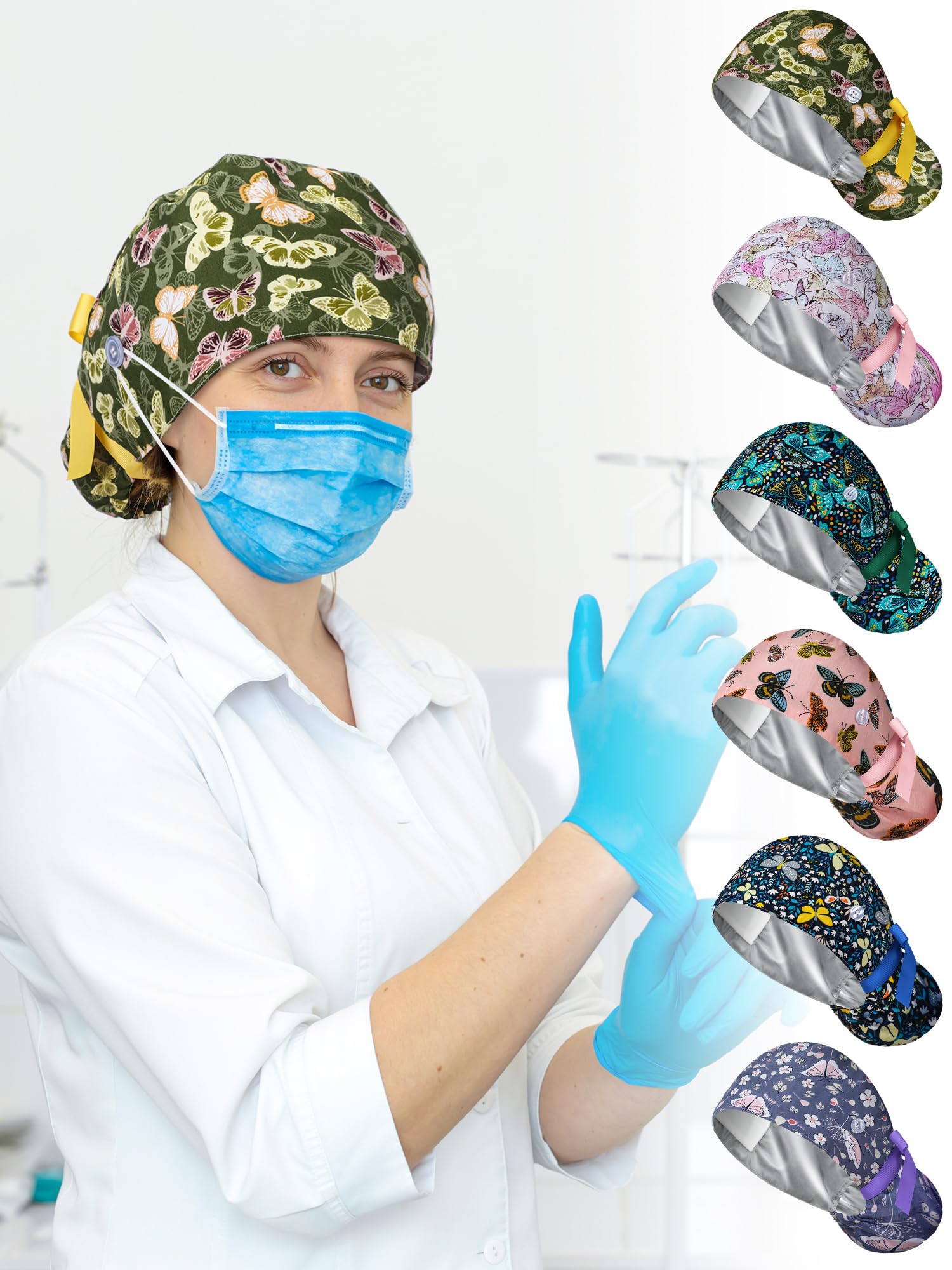 Floraltop versatile scrub cap suitable for nurses, chefs, spas