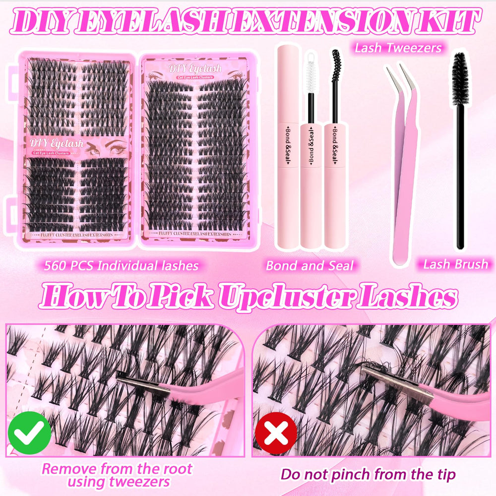 Floranest Lash Clusters Kit assembled display for customizable natural to dramatic looks.