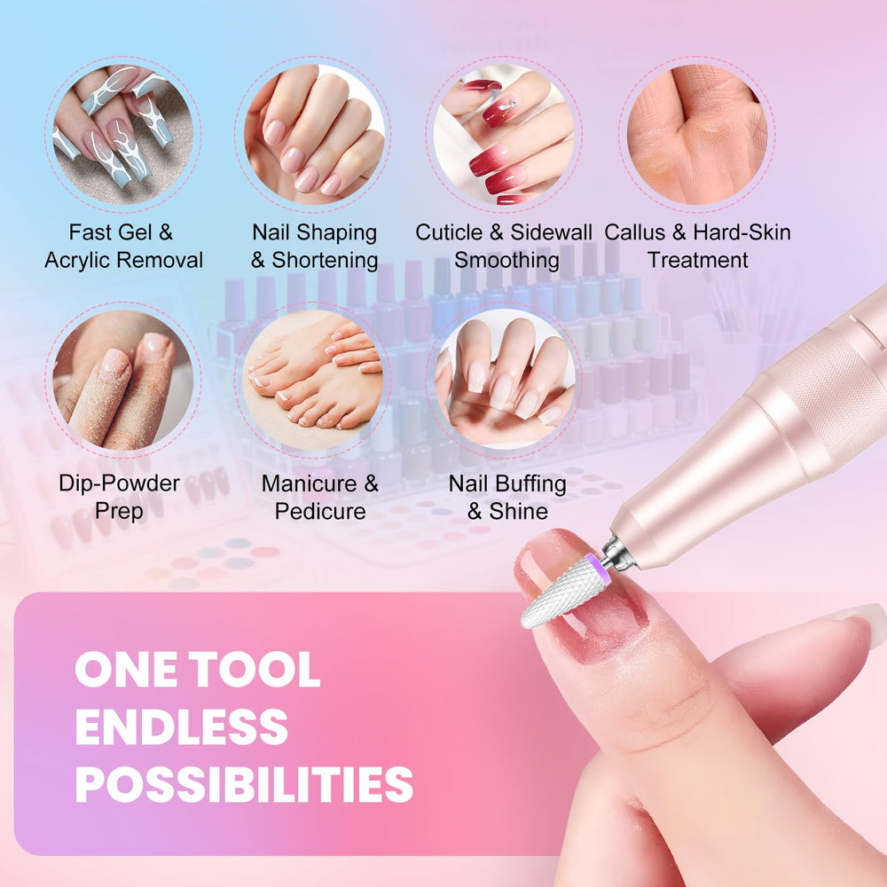 FLORAVIC Nail Drill ceramic corn bit is gentler on natural nails.