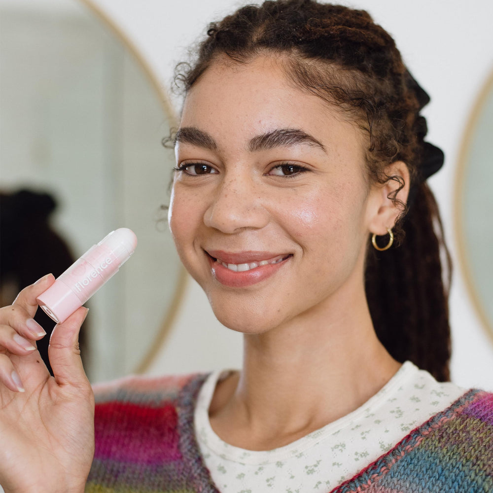 Florence by Mills True To Hue vitamin-e-enriched formula supports soft, hydrated lips and cheeks.