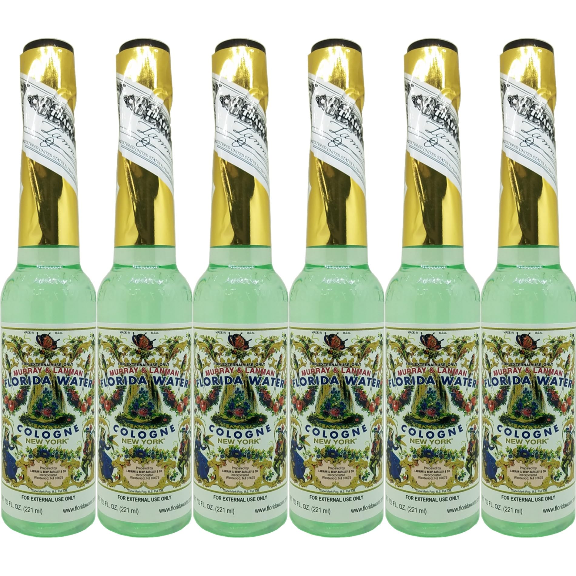 Florida Water Lanman & Kemp bottle front view for refreshing daily aroma.
