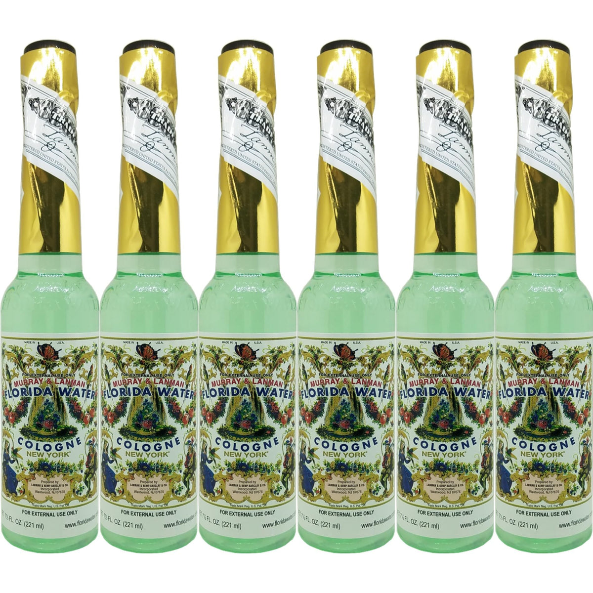 Florida Water Lanman & Kemp bottle front view for refreshing daily aroma.