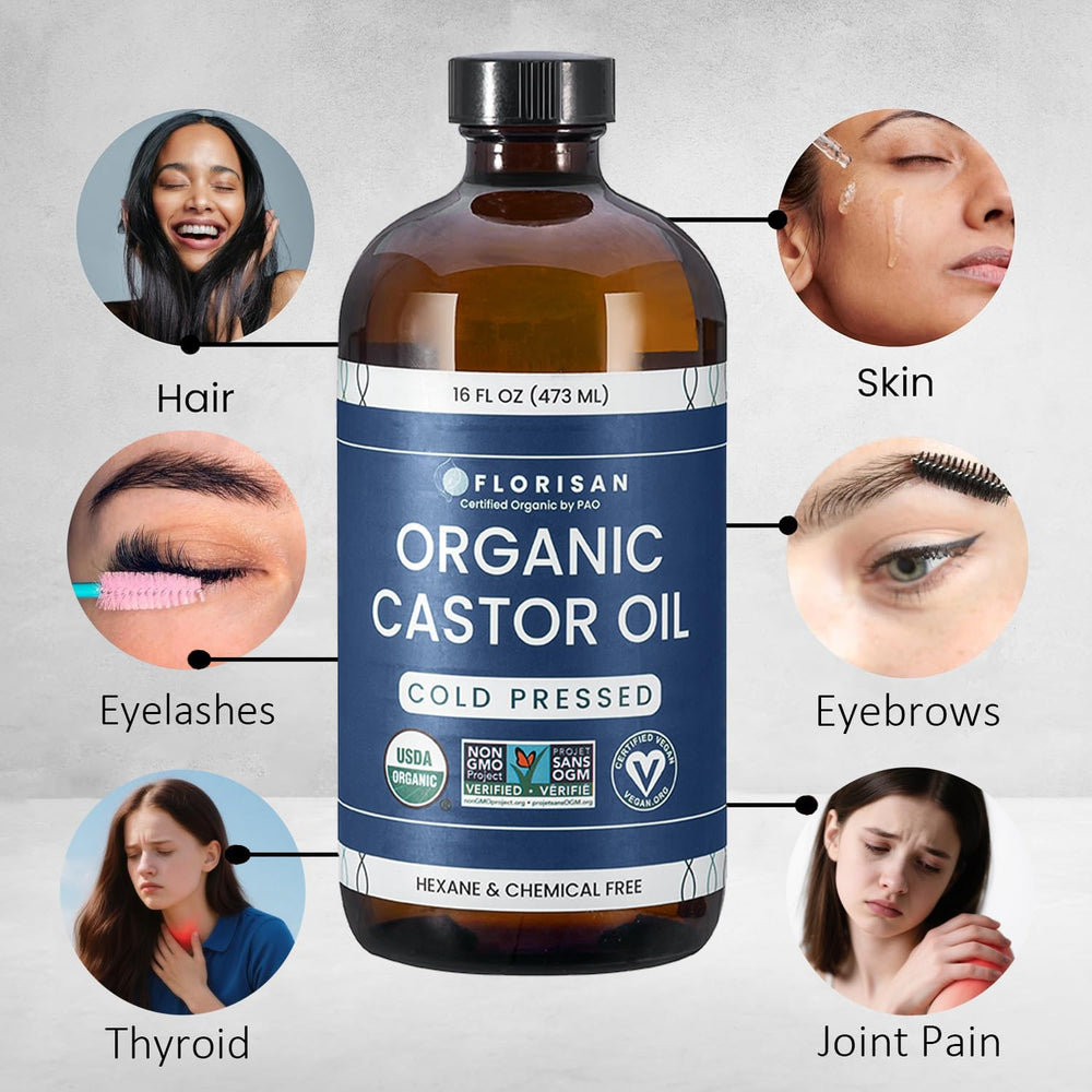 Florisan castor oil aiding skin hydration for a radiant complexion
