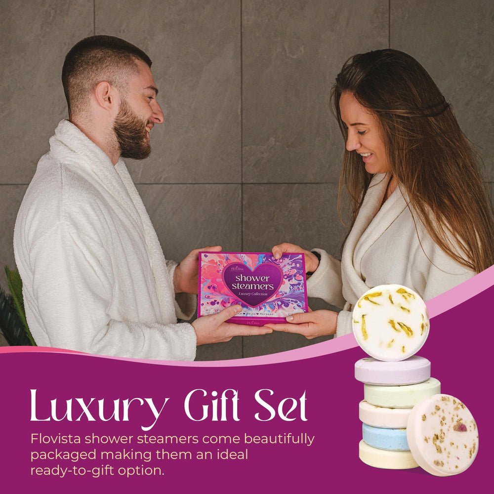 Flovista jasmine shower steamer tablet for calming spa-like ambience