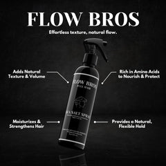 Flow Bros Sea Salt Spray hands applying the product for quick texture