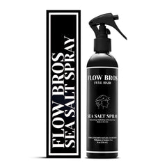 Flow Bros Sea Salt Spray bottle closeup showing nourishing formula for soft texture