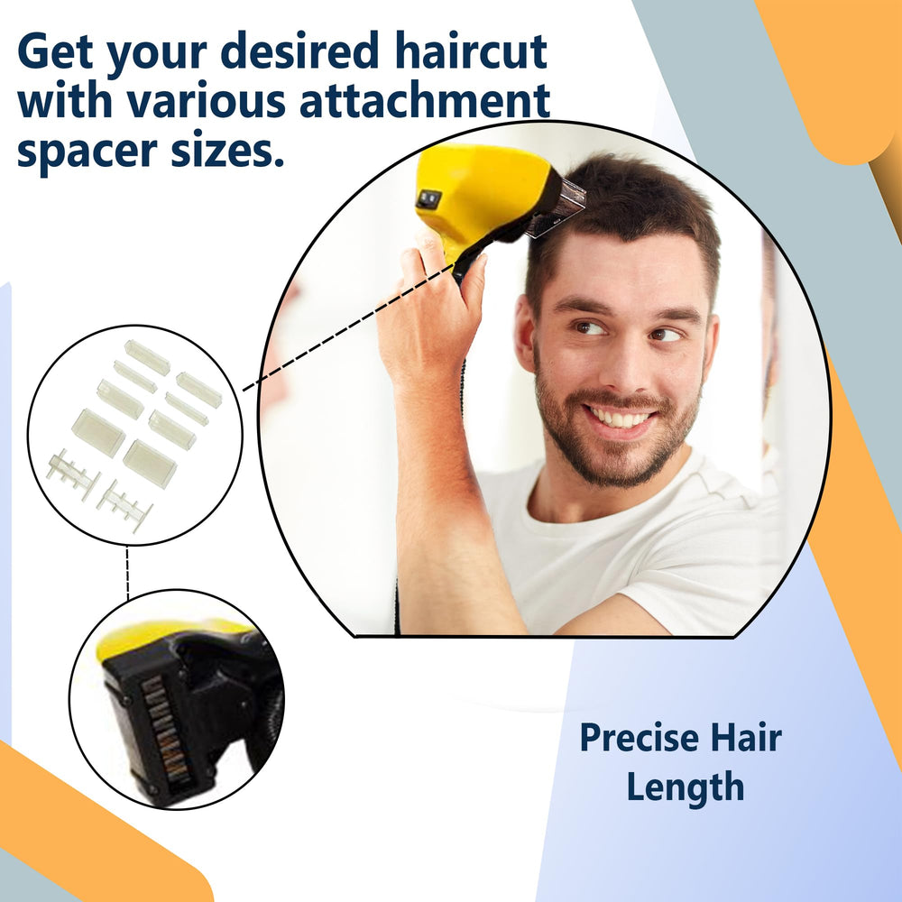 Flowbee system drawing hair into vacuum for clean necklines