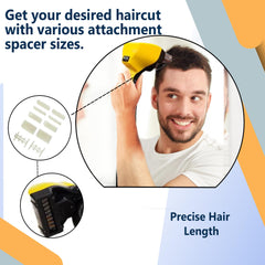 Flowbee system drawing hair into vacuum for clean necklines