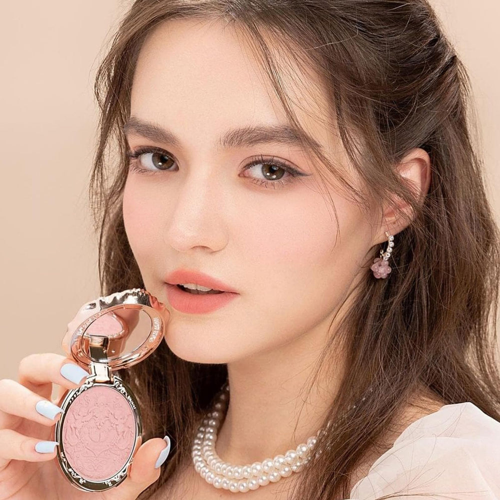 Flower Knows buildable blush application lets you control color depth gradually.