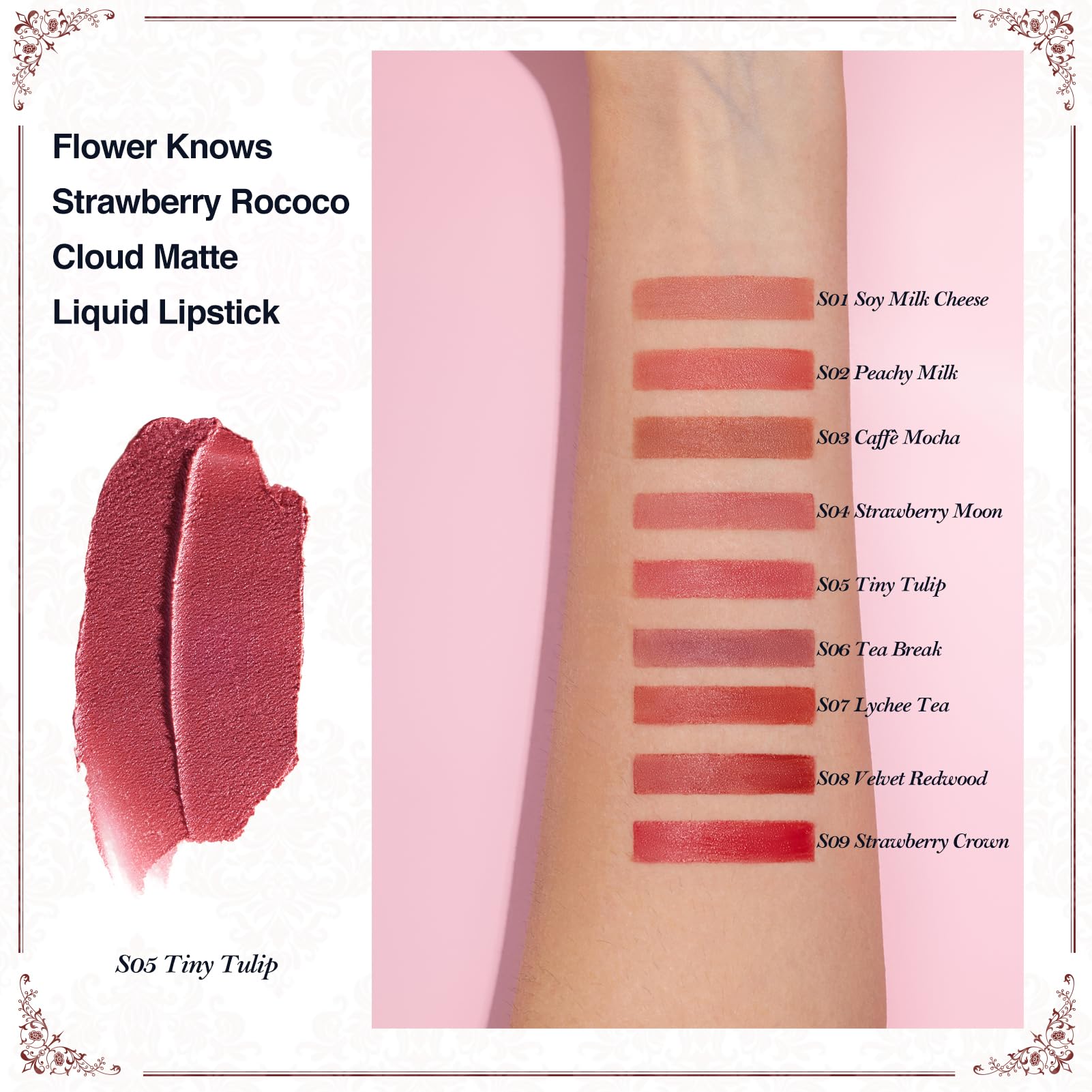 Flower Knows Cloud Matte Comfort texture pictured as weightless velvet finish.