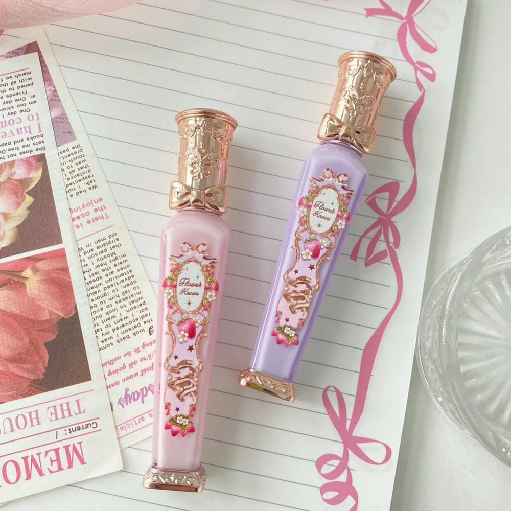 Flower Knows display-ready lip gloss on vanity, gift-worthy decor